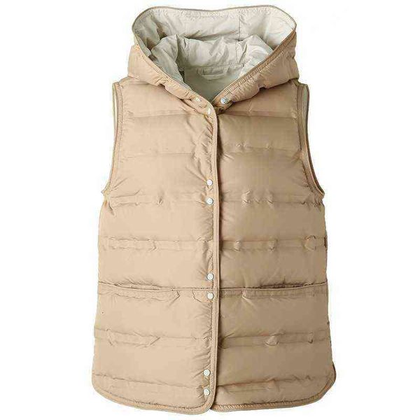 

hooded lightweight down vest women's short 2021 winter product glue pressing fashion simple waistcoat, Black;white