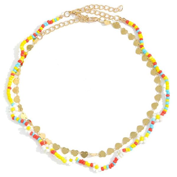 

pendant necklaces fashion multi layer special shaped pearl fan shell rice bead necklace simple holiday purpose girl, Silver