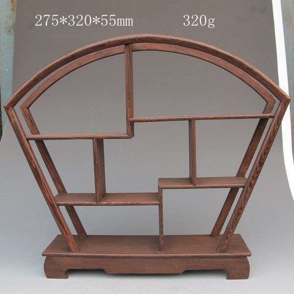 

pretty wood stand /shelf for netsuke / snuff bottles or curios decorative collection of arts and crafts, Brown