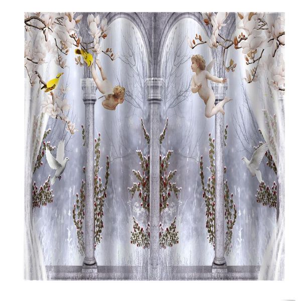 

european cylinder blackout curtains angel design for living room bedroom indoor decor curtain & drapes