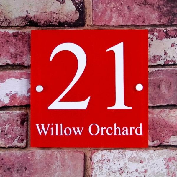 

other door hardware customize modern house sign number plaques business property glass effect acrylic