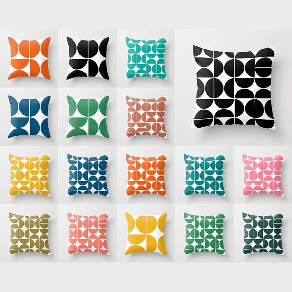 

pillow case classic geometric pattern polyester cover sofa cushion chair lumbar dedding