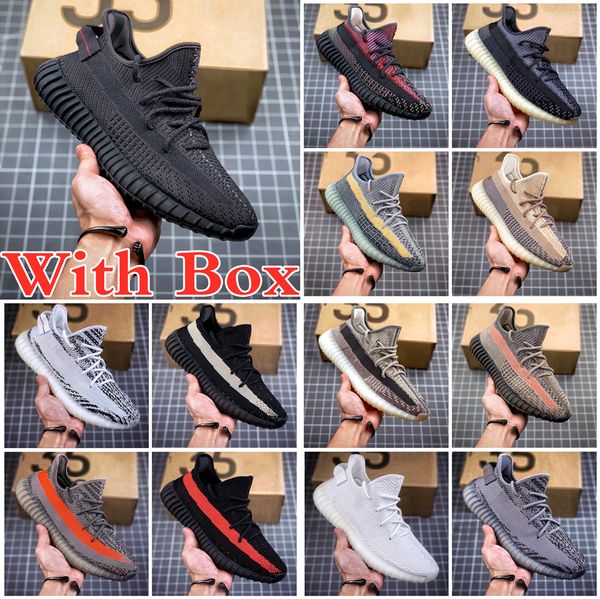 

with box kanye clay v2 west static 3m reflective running shoes beluga 2.0 cinder ash pearl black red carbon zyon zebra sand taupe mens women