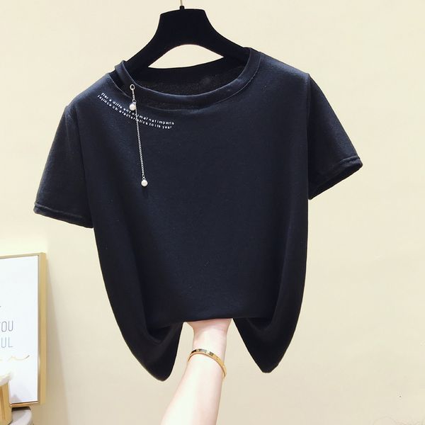 

tee 2021 fashion summer leisure women's short sleeve t-shirt, White