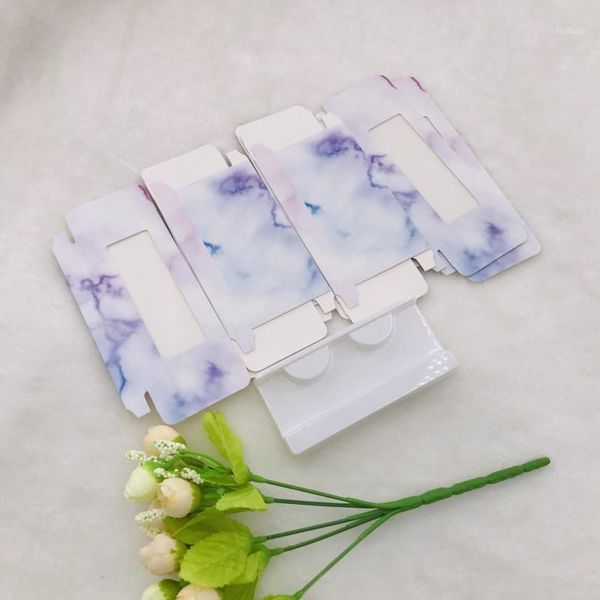 

lashes box marble purple with white trays fit 25mm mink custom private label1