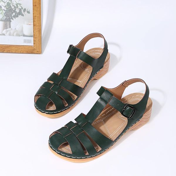 

sandals 2021 european and american women's shoes, color matching hollow roman style sandals, sewing high heels, Black