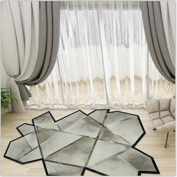 

carpets special shapes fashion leather cowhide carpet patchwork rug natural skin hides art personality handmade cow fur