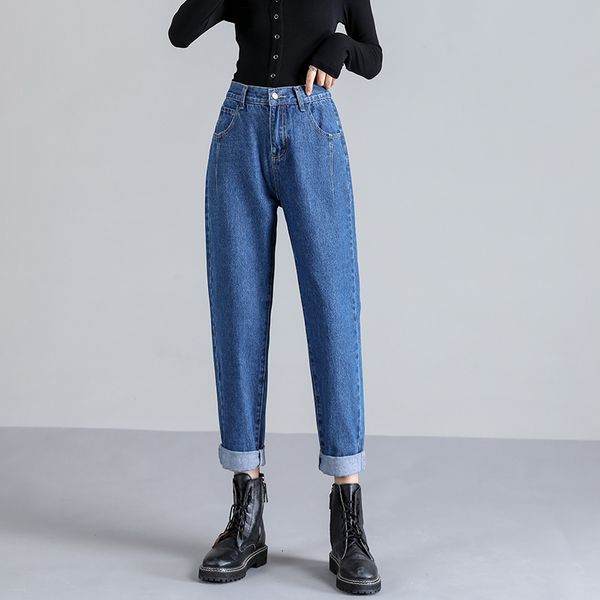 

women's jeans woman breech breeches high waist clothes wide leg denim blue streetwear vintage quality autumn fashion harajuku slacks st