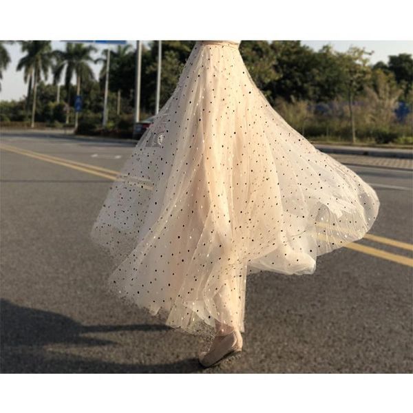 

skirts with white gauze series embroidery posed fairy skirt, Black