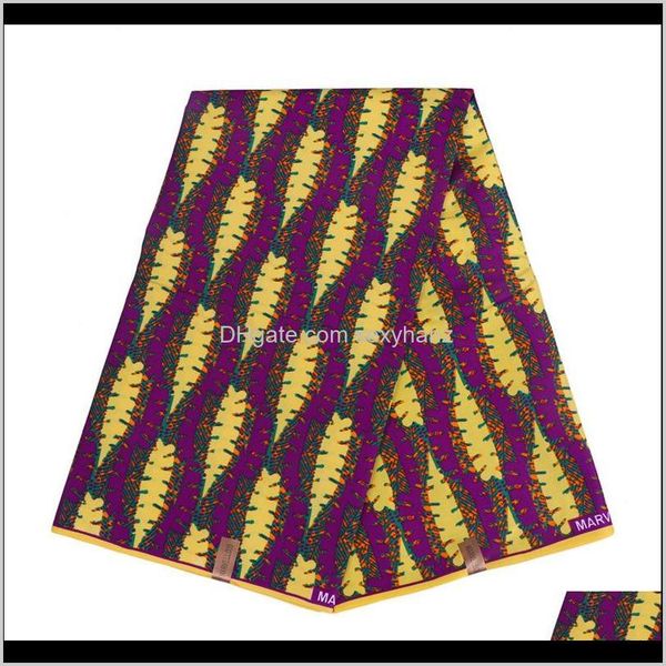 

clothing apparel drop delivery 2021 materia polyester prints ankara binta real wax high quali ty 6 yards african fabric for party dress p, Black;white