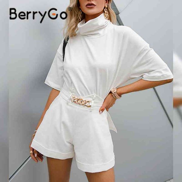 

casual white women's belt shorts summer high street pocket cotton waist elastic straight ladies 210513, White;black
