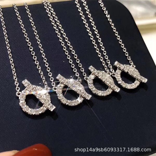 

fine versatile 925 sterling silver nose full diamond necklace women's circle little man pendant clavicle exclusive jewelry sale