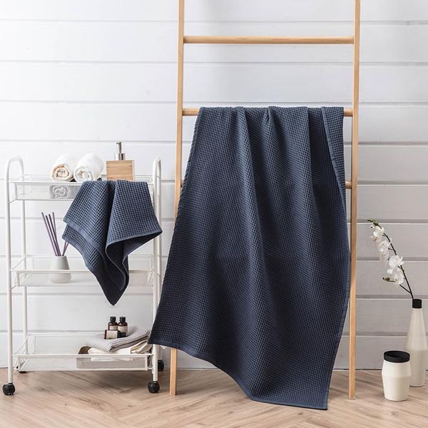 

towel cozy cotton waffle bath breathable super absorbent face hand simple solid color bathroom shower set
