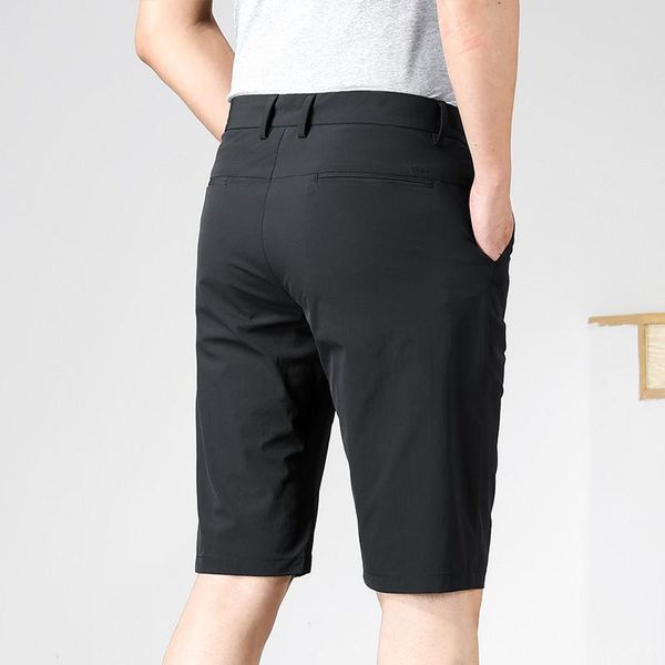 

brand 2021 arrival men pants summer casual solid color slim fit mid straight knee plus size 29-42 mens shorts men's, White;black