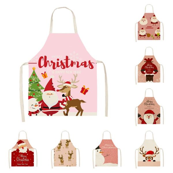 

christmas decorations 2021 aprons santa pattern apron for home kitchen accessories xmas gifts year's decor noel