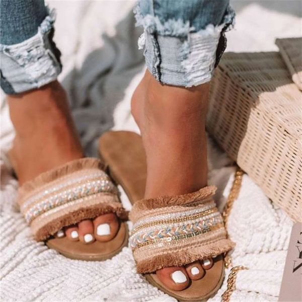 

casual shoes large 2021 summer new fashion flat bottom women's sandals 21hq, Black