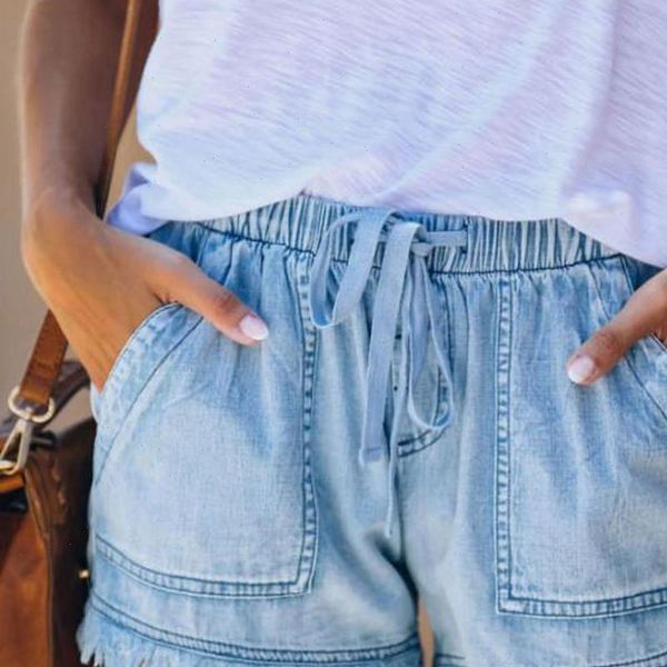 

womens shorts arrival casual summer sale pocket jeans denim women high waists tassel bandage short, White;black