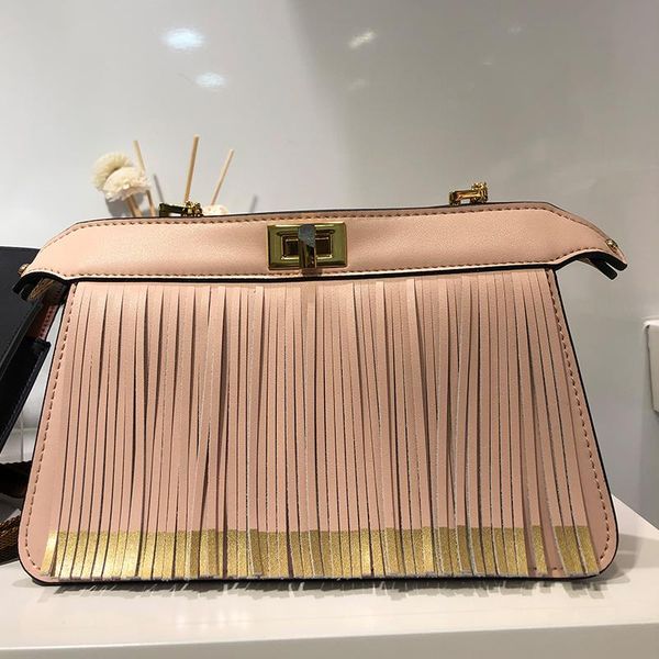 

evening bags heavy craftsmanship, hit color, tassels, leather shoulder bag, ladies style, metal chain, fashion, all-match messenger bag
