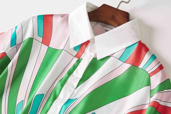 

europe and the united states sleeves loose shirt + speaker trousers two-piece, White