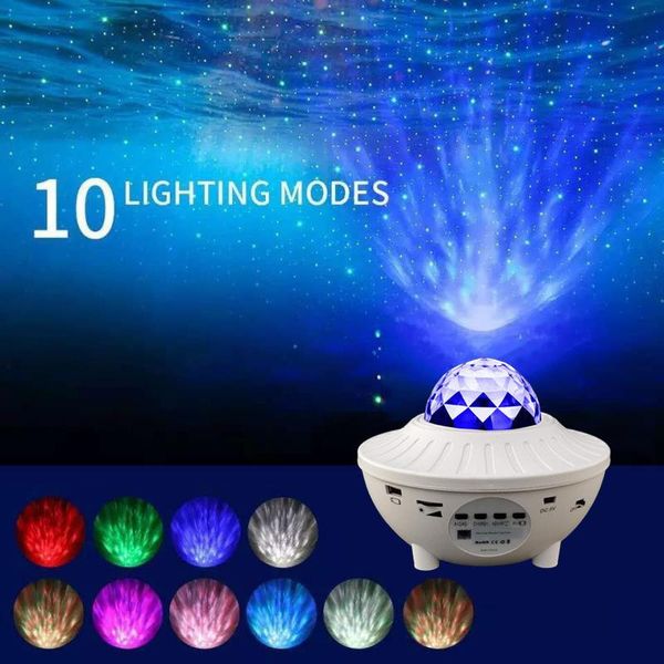 

party decoration led rotating usb gypsophila voice control music bluetooth water pattern stage laser starry sky light projector night