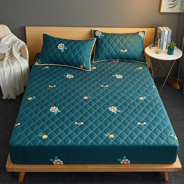 

sheets & sets fashion print quilted bed mattress protector breathable waterproof fitted sheet all seasons cozy bedspread cover