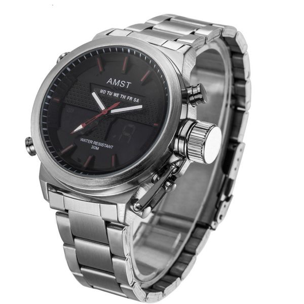 

fashion simple business sports electronic watch multi function mechanical men's outdoor, Slivery;brown