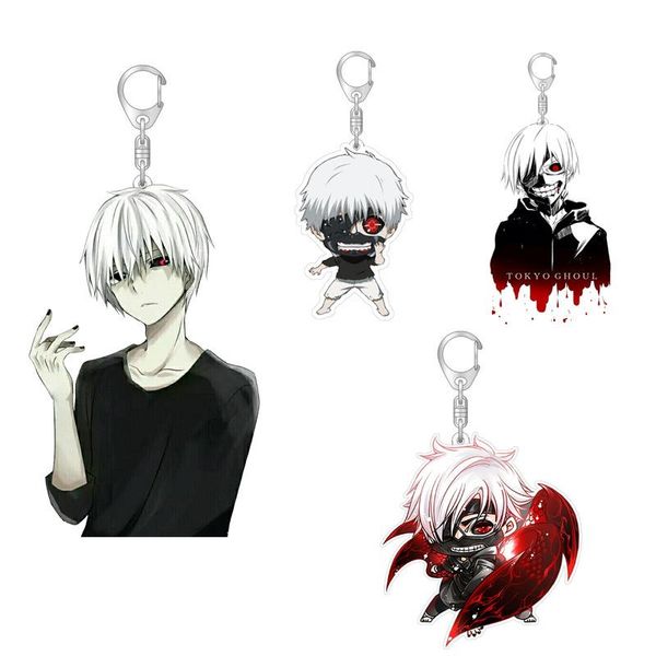 

keychains keychain woman tokyo ghoul key chain men acrylic pendant kaneki ken ring elegant holder anime jewelry llaveros, Silver