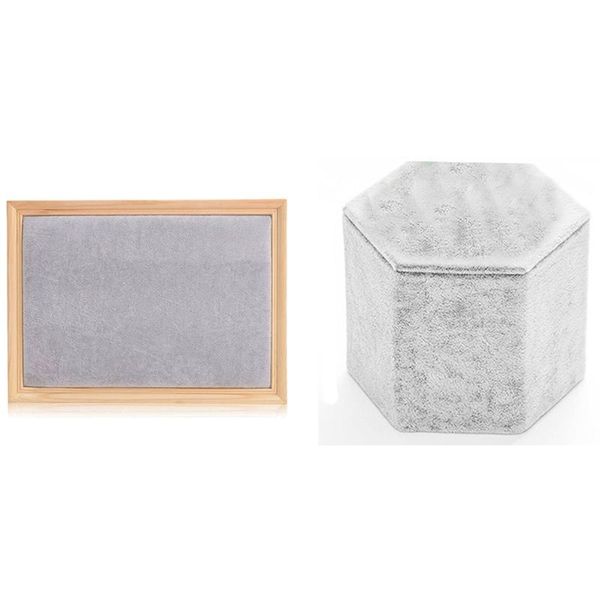 

jewelry pouches, bags earrings necklace display rack storage box ring large & solid wood earring board bracelet, Pink;blue