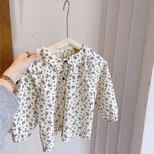 

spring korean style baby girls printed blouses long sleeve casual toddlers kids shirts, White;black