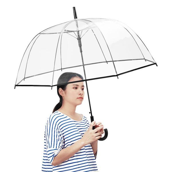 

umbrellas women's automatic umbrella japanese princess long handle transparent