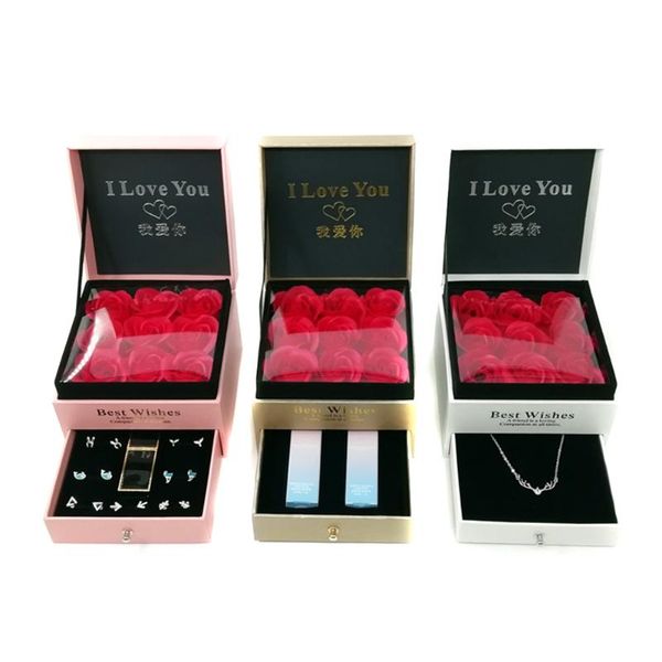 

everlasting flower storage box women jewelry earrings gifts with bag k9store gift wrap
