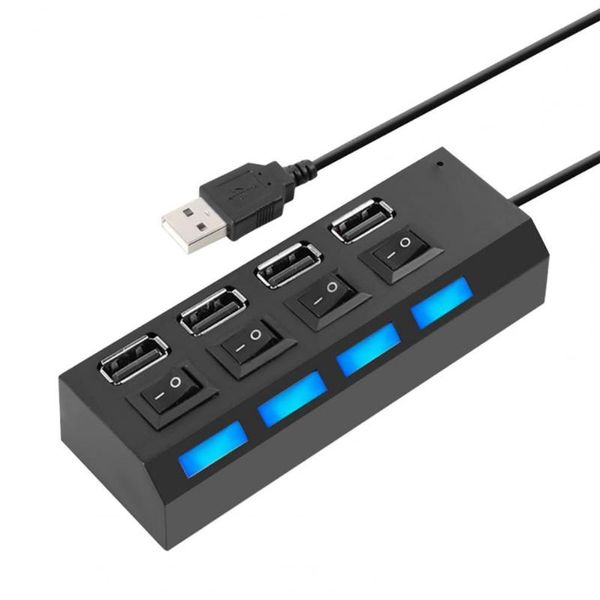 

portable usb2.0 4port usb splitter standard strip switch metal plug play wire concentrator for computer hubs