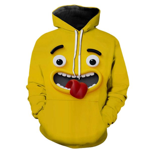 

2019 creative 3d digital printing hooded pullover couple's sweater, Black