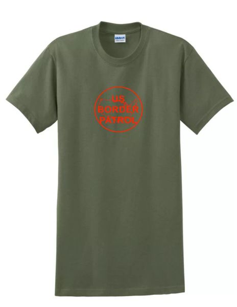 

Red US Border Patrol Seal Military Green T-shirt Trump Conservative Shirt, White;black
