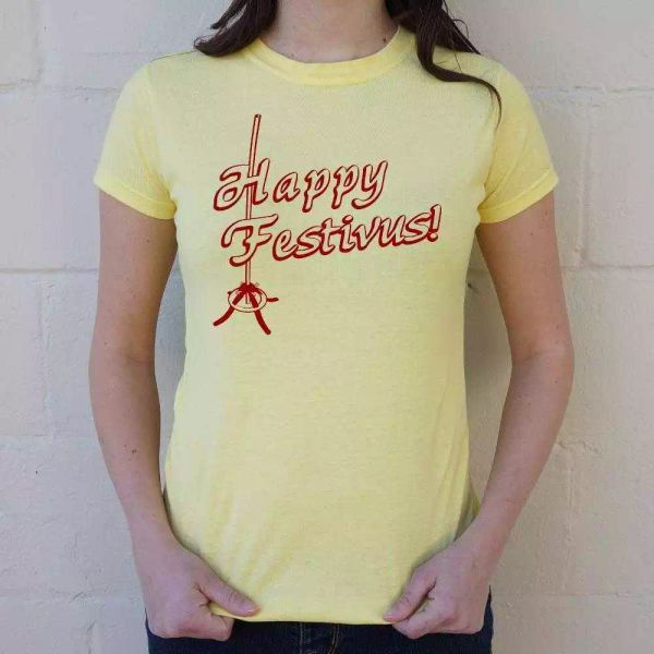 

happy festivus t-shirt | women's short sleeve top, White;black