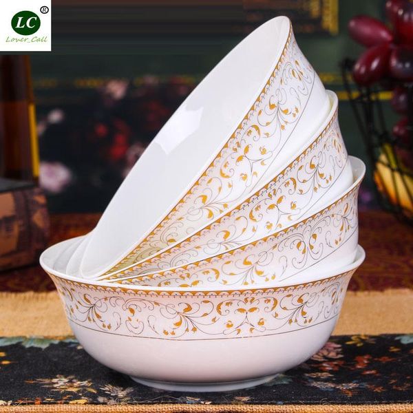 

bowls 7inch noodle 4pcs/pack dinnerware set bone china tableware 500ml