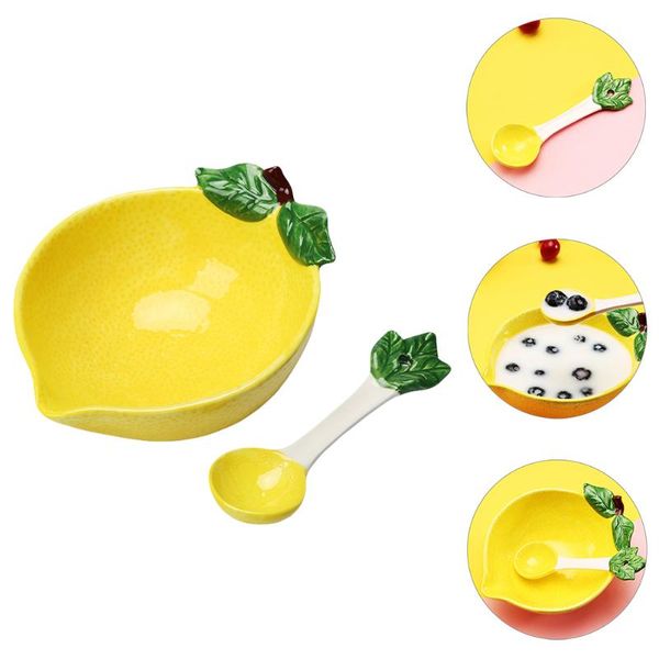 

bowls cartoon design salad bowl kids lovely ceramics with spoon