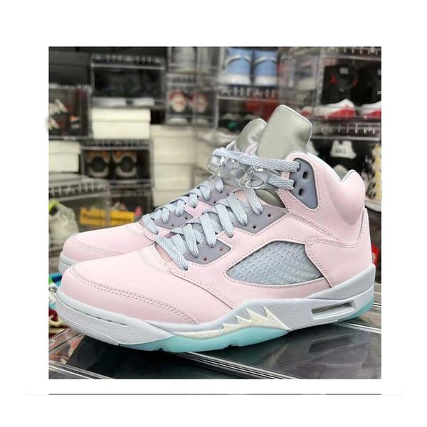 

jumpman 5 easter men basketball shoes 5s egal pink ghost-copa outdoors sneakers athletic dv0562-600 with box us 7-13