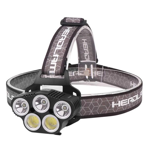 

headlamps headlight xpe+cob usb rechargeable waterproof outdoor work light for running, camping, fishing 5led red sensor