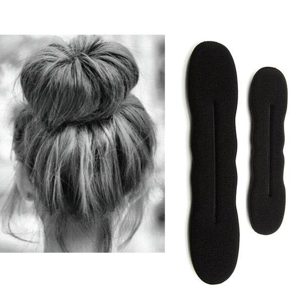 

multi size sponge black styling donut bun curler maker ring magic foam twist tool hair clip 17.5cm and 22.5cm
