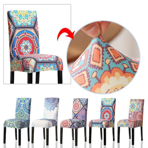 

all-inclusive stretch chair cover printed anti-dust banquet elastic boho style covers
