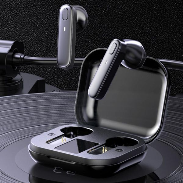 

digital display earphone wireless headphones ai control gaming headset sports stereo bass with mic noise reduction cell phone earp earphones