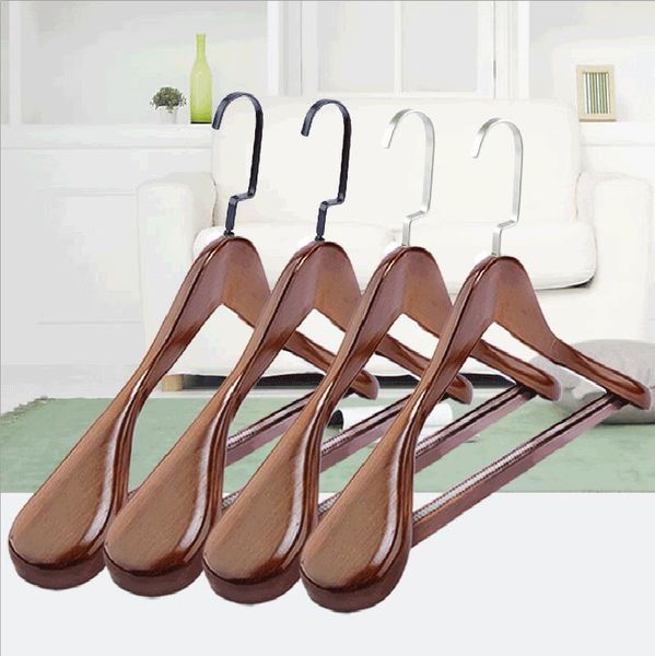

hangers & racks 4pcs/lot 40/44/45cm men's and women's solid wood wide-shoulder clothes rack clothing store suit without trace anti