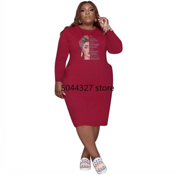

ethnic clothing 4xl 5xl plus size clothes women summer casual party t-shirt dress 2021 elegant long sleeve evening bodycon, Red