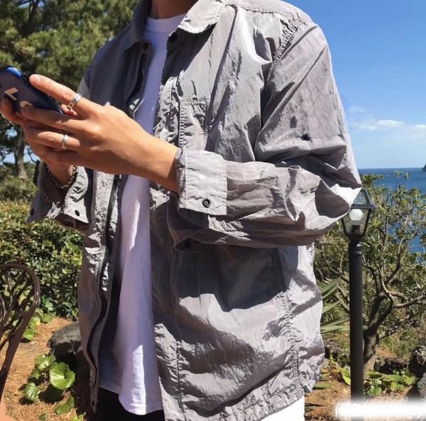 

men's casual shirts 2021 metallic nylon jacket, White;black