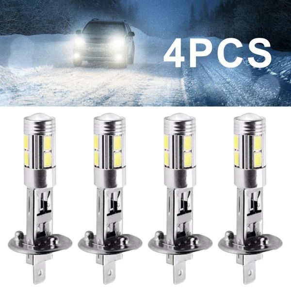 

car headlights 4pcs led headlight lamps h3 h1 5630 10smd fog lights 12v high brightness white lamp for automotive accessories