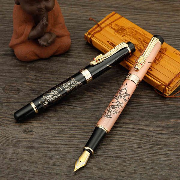 

fountain pen bamboo box gift set successor of golden dragon writing signature art applicable