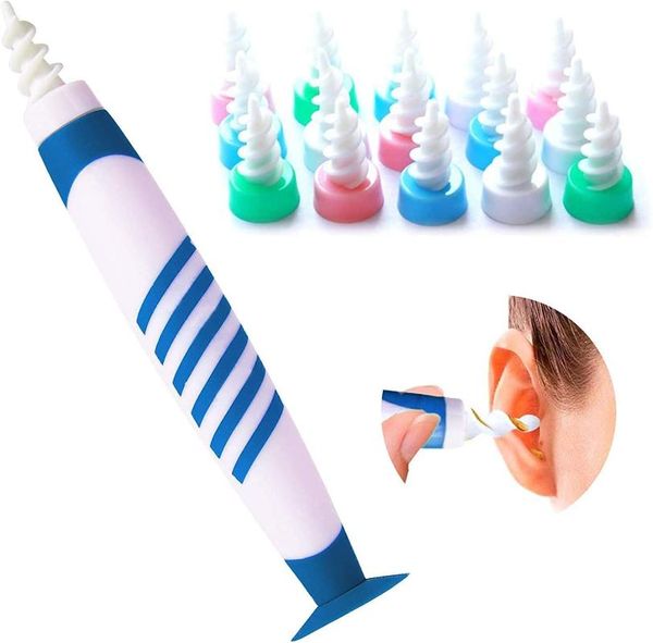 

electric nose & ear trimmers style 16 replacement heads wax removal tool soft silicone spiral cleaning ears cleaner plugs spirals care