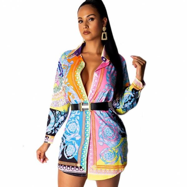 

women's blouses & shirts women paisley vintage print turn down neck long sleeve maxi and fashion above knee dress outfit 0se7, White