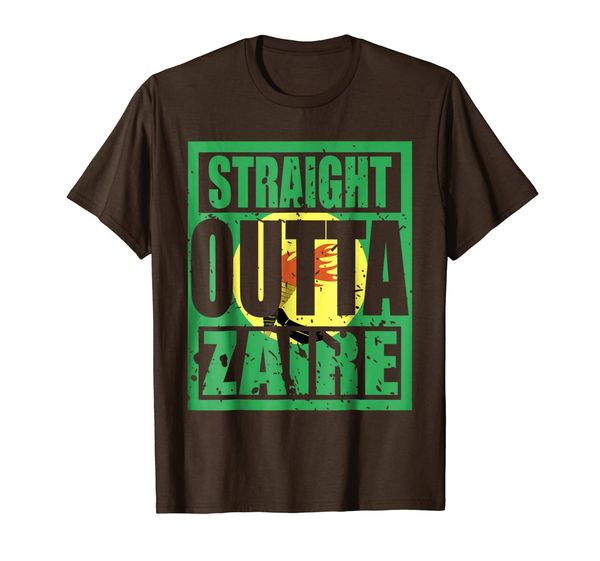 

straight outta zaire tshirt, White;black